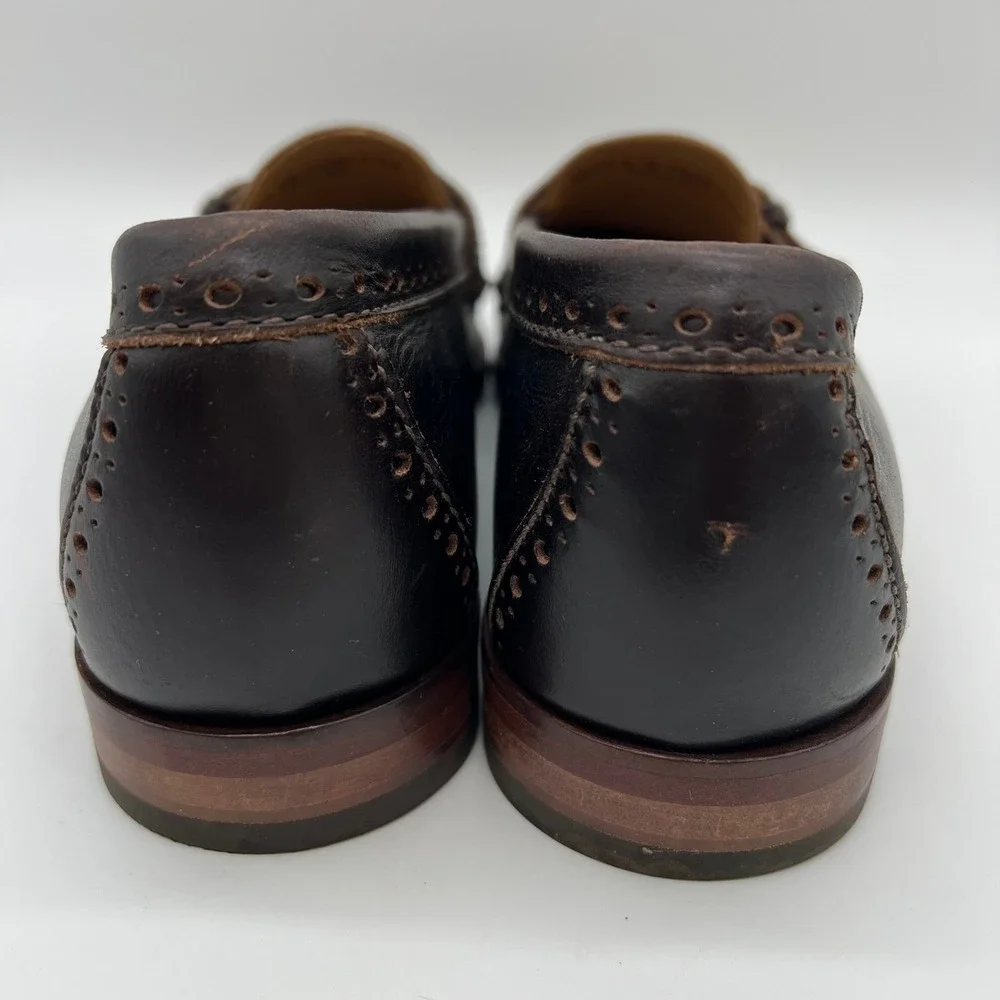 Cole Haan Grand OS Loafers Pinch Hand Sewn Buckle Loafers Men's 8 Leather Brogue